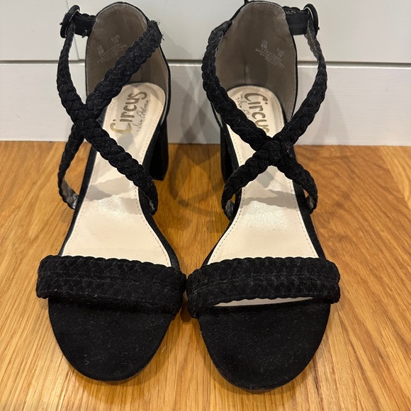 New Sam Edelman Circus Strappy Black Sandal Sz 9 - Picture 1 of 8